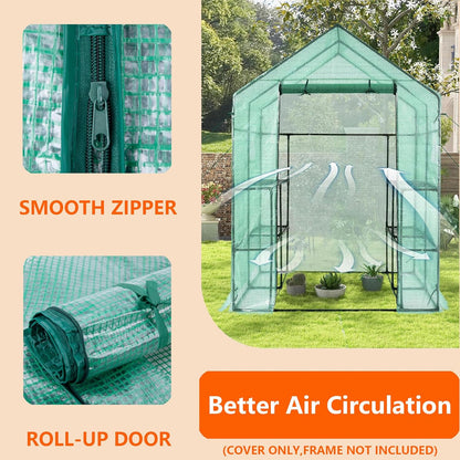 Greenhouse Replacement Cover, 56×56×76 Inch PE Walk-in Greenhouse Cover for Gardening Plants
