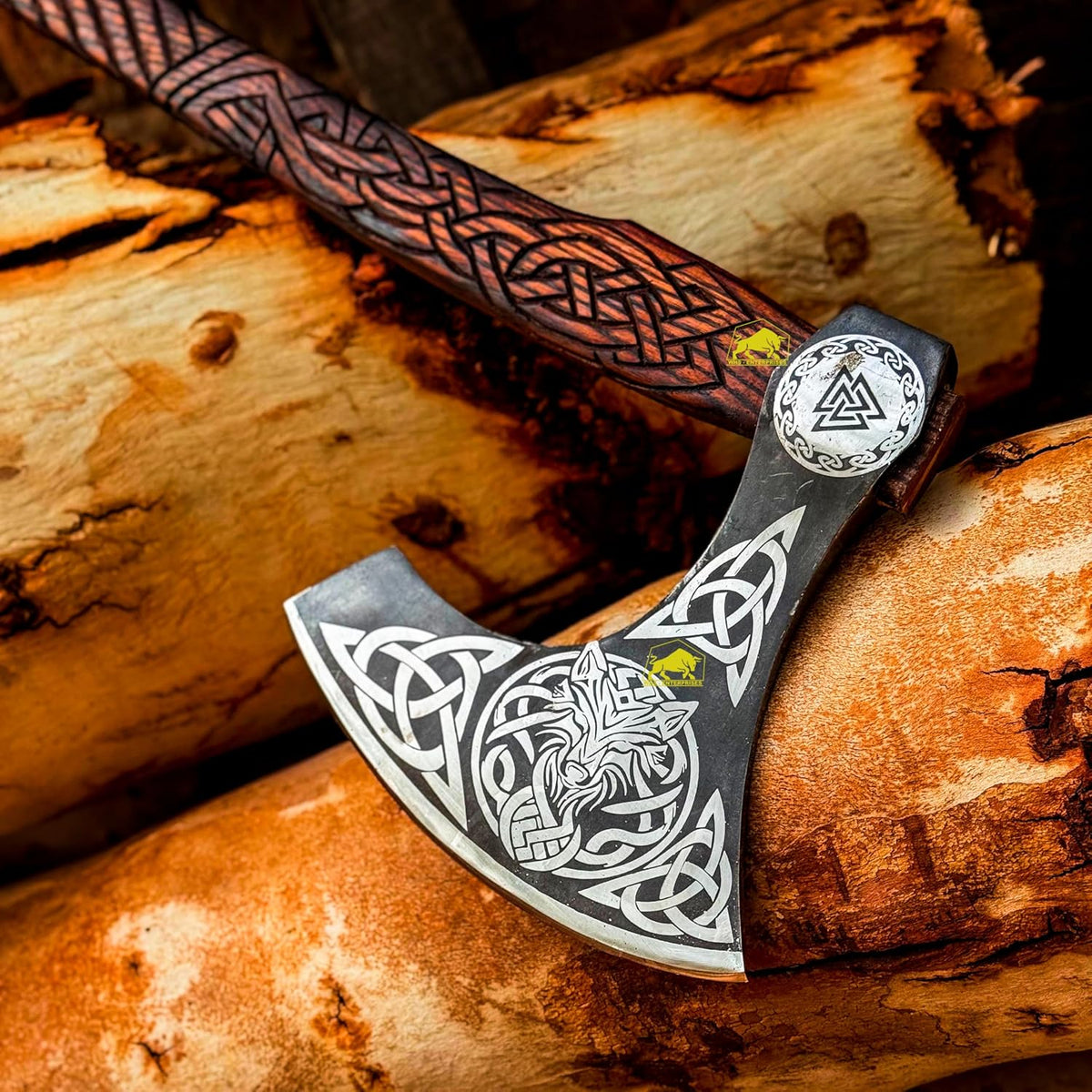 MDM-012 Custom Hand Forged Viking Axe Real Tomahawk Viking Hatchet Beared Camping Axe, 5160 HIGH
