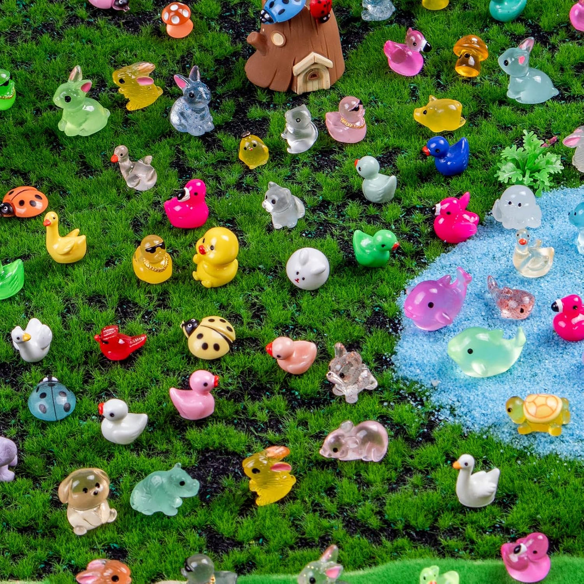 240 Pcs Mini Resin Animals Variety Tiny Animals Figures Miniature Little Small Animal Figurines