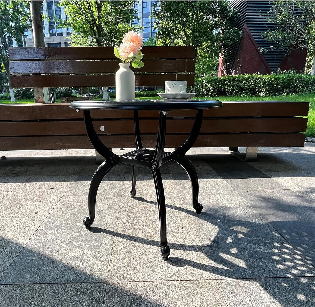 Cast Aluminum Outdoor Side Table,Small Patio Table,Outdoor Coffee Tables for Patio,Garden,Balcony