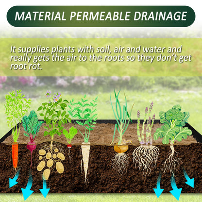 FULEIYA 1PCS Raised Garden Bed Liner Fabric Raised Garden Bed Breathable Drainage Rectangle Grow