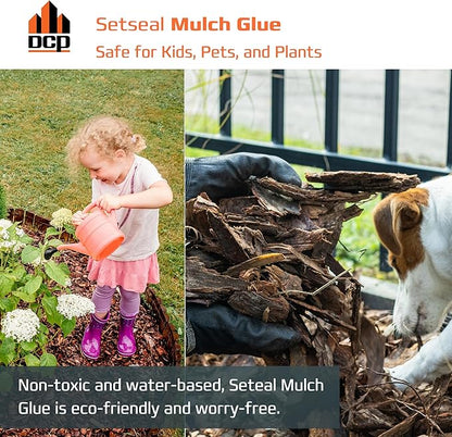 DCP Setseal Mulch Glue for Landscaping 1 Gallon - Gravel Stabilizer & Rock Glue - Works with Mulch