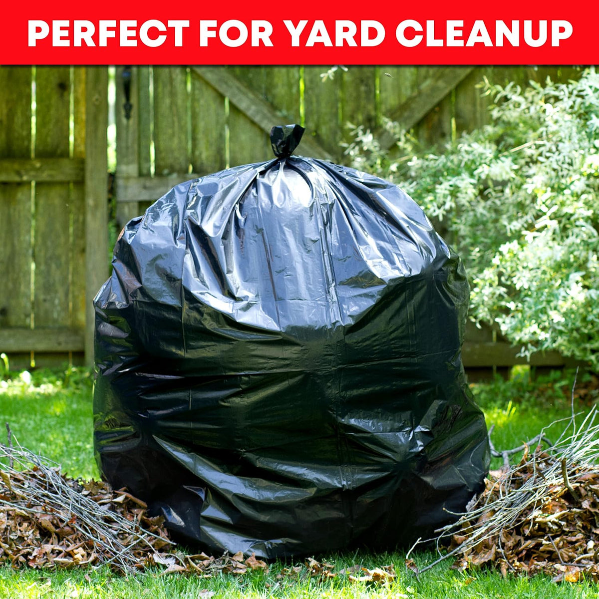 Veska Contractor Garbage Bags 55 Gallon Heavy Duty (MegaValue 50 Bags w/Ties) Contractor Trash Bags