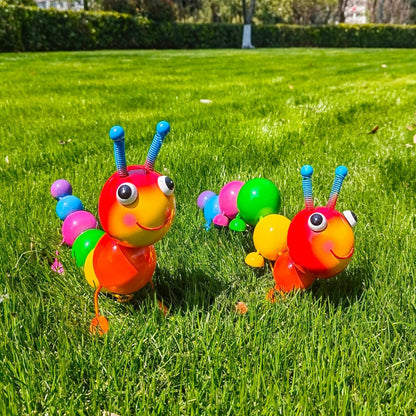 Metal Caterpillar Statue Yard Art Garden Decor for Outside Patio Lawn Ornaments Fence Decorations