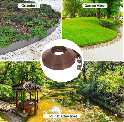uxcell Landscape Edging, 1Pcs 80FT x 2" - No Dig Garden Edging Kit with 75 Stakes, Landscape Edging