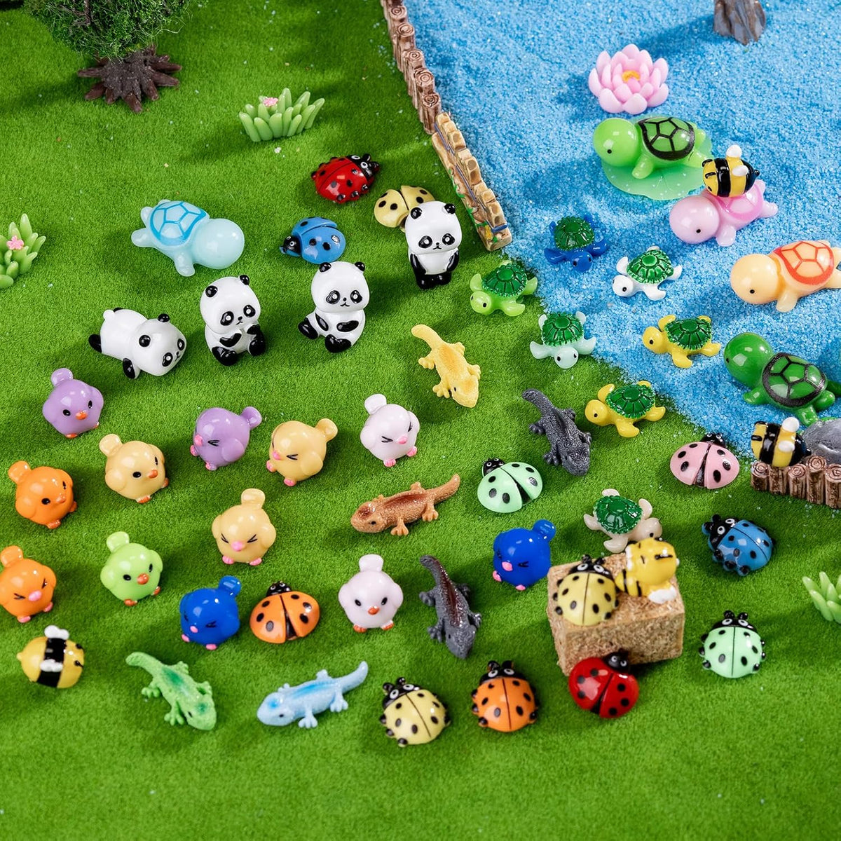 Mini Small Animal Figurines, 54 Pieces Mini Marine Resin Animals, Marine Animals Decorative