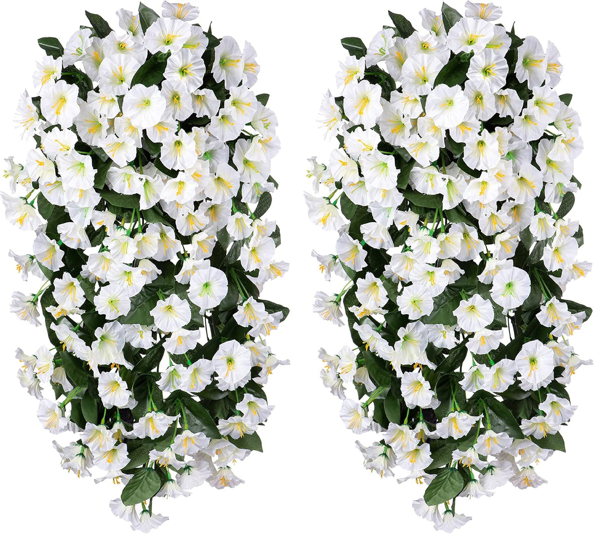 HyeFlora Artificial Fake Hanging Flowers Plants Vines for Outdoor Summer Decoration, 2PCS Faux Silk