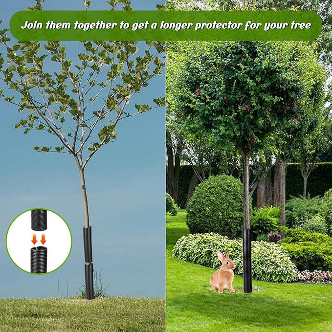Menkxi 20 Pcs Corrugated Tree Guards Saplings Tree Trunk Protectors from Deer Tree Tubes Guard Tube