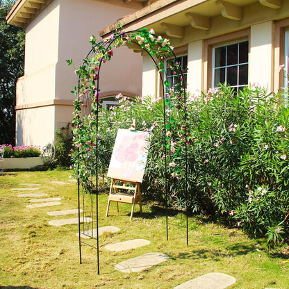 Garden Arch, 94.5" High x 47.2" Wide, Garden Arbor for Various Climbing Plant, Iron Archway