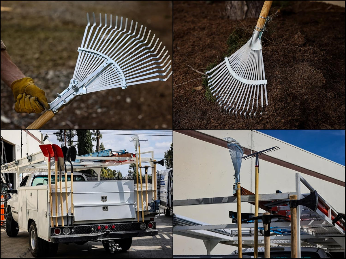 IDEALSPATEN - Made in Germany Since 1899 - Wolfsburg Leaf Rake Professional Heavy Duty Adjustable