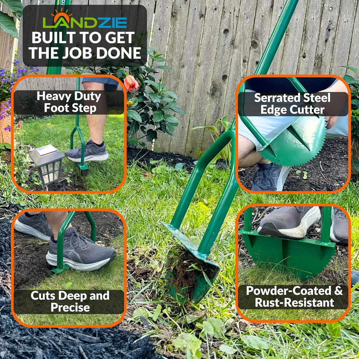 Landzie Root Cutter Edger Lawn Tool, 37 Inch Manual Lawn Edger Tool, Grass Edger, Sidewalk Edger