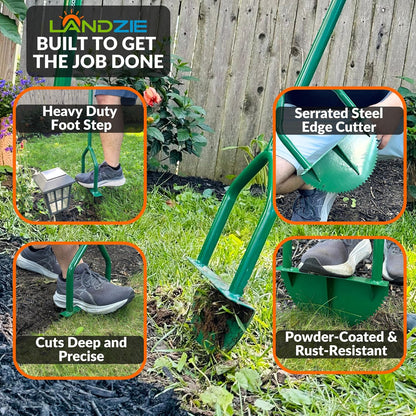 Landzie Root Cutter Edger Lawn Tool, 37 Inch Manual Lawn Edger Tool, Grass Edger, Sidewalk Edger