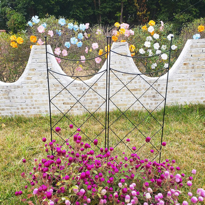 45.3" H x 15" W Metal Garden Trellis for Climbing Plants, Black Iron Trellis for Vines Plant Rose