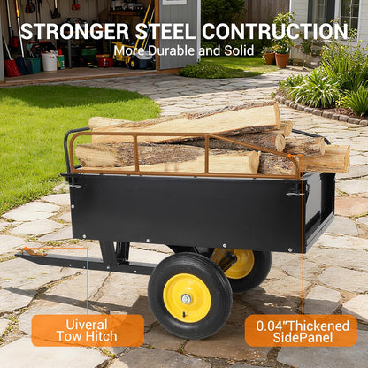 Garvee Garden Utility Trailer, 17 Cu. Ft & 750 LBS Capacity, ATV UTV Hauling Trailer, Tow Behind