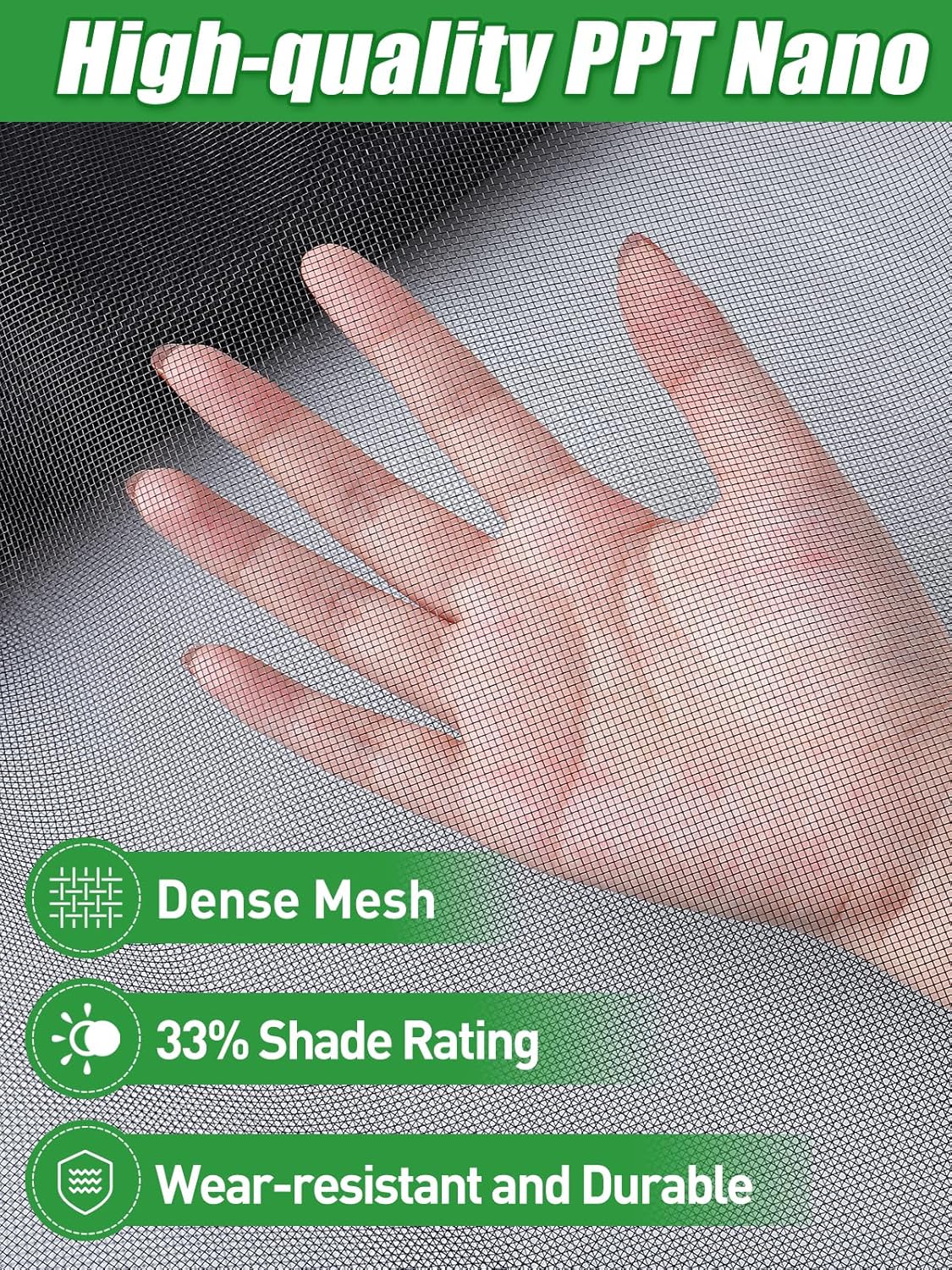 Stronger Garden Mesh Netting - 10 x 12 ft PPT Nano Bird Net Barrier, Mosquito Netting Screen for