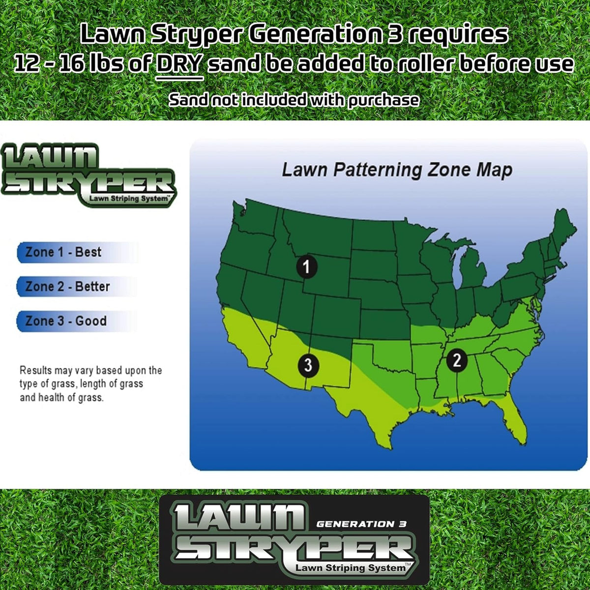 Lawn Stryper- Generation 3 Lawn Striping System/Stripe Your Lawn Like A Ballpark/ONLY Works with
