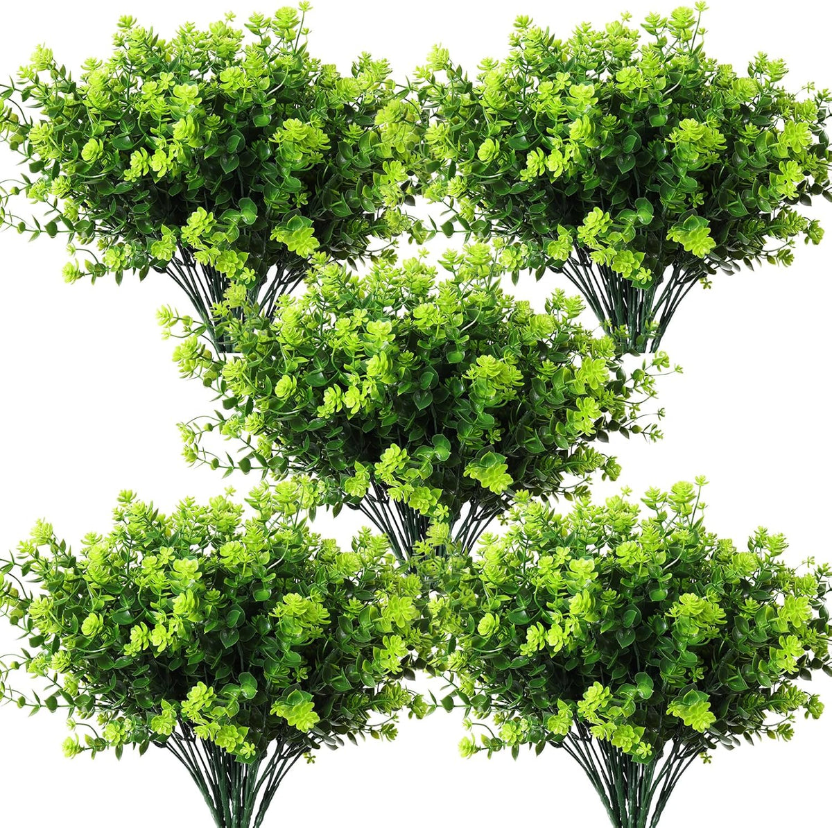 RECUTMS Artificial Outdoor Flowers Artificial Greenery Artificial Plant Bundles Spring Greenery