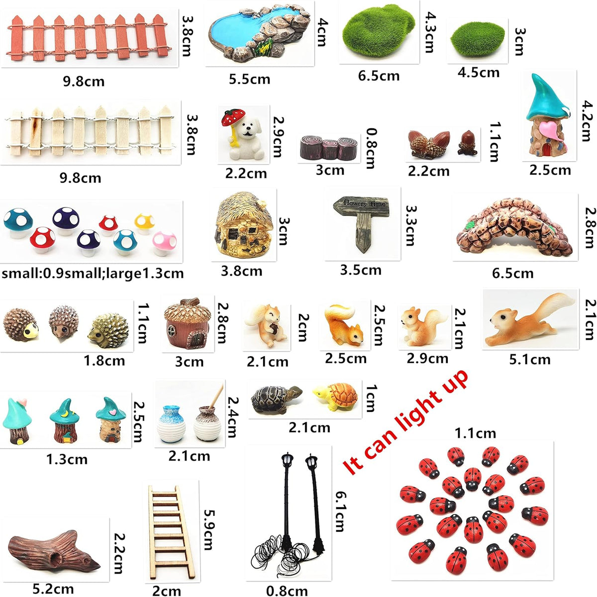 HYG Miniature Fairy Garden Accessories, Figurines, Landscape Set, Potted Horticulture Ornaments for