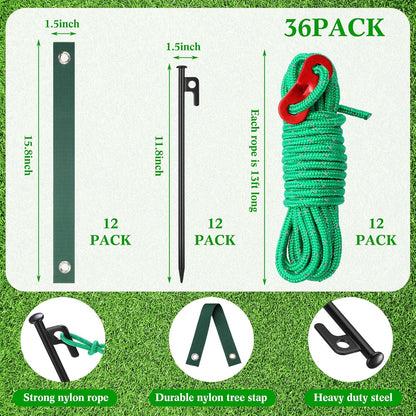 Sintuff 36 Pcs Heavy Duty Tree Stake Kits Stake and Support for Young Leaning Tree Anchor