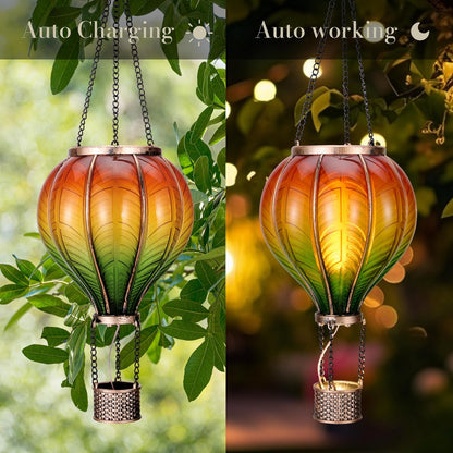 TERESA'S COLLECTIONS 2 Pack Hanging Solar Lantern Outdoor Garden Decor for Valentine ,Waterproof