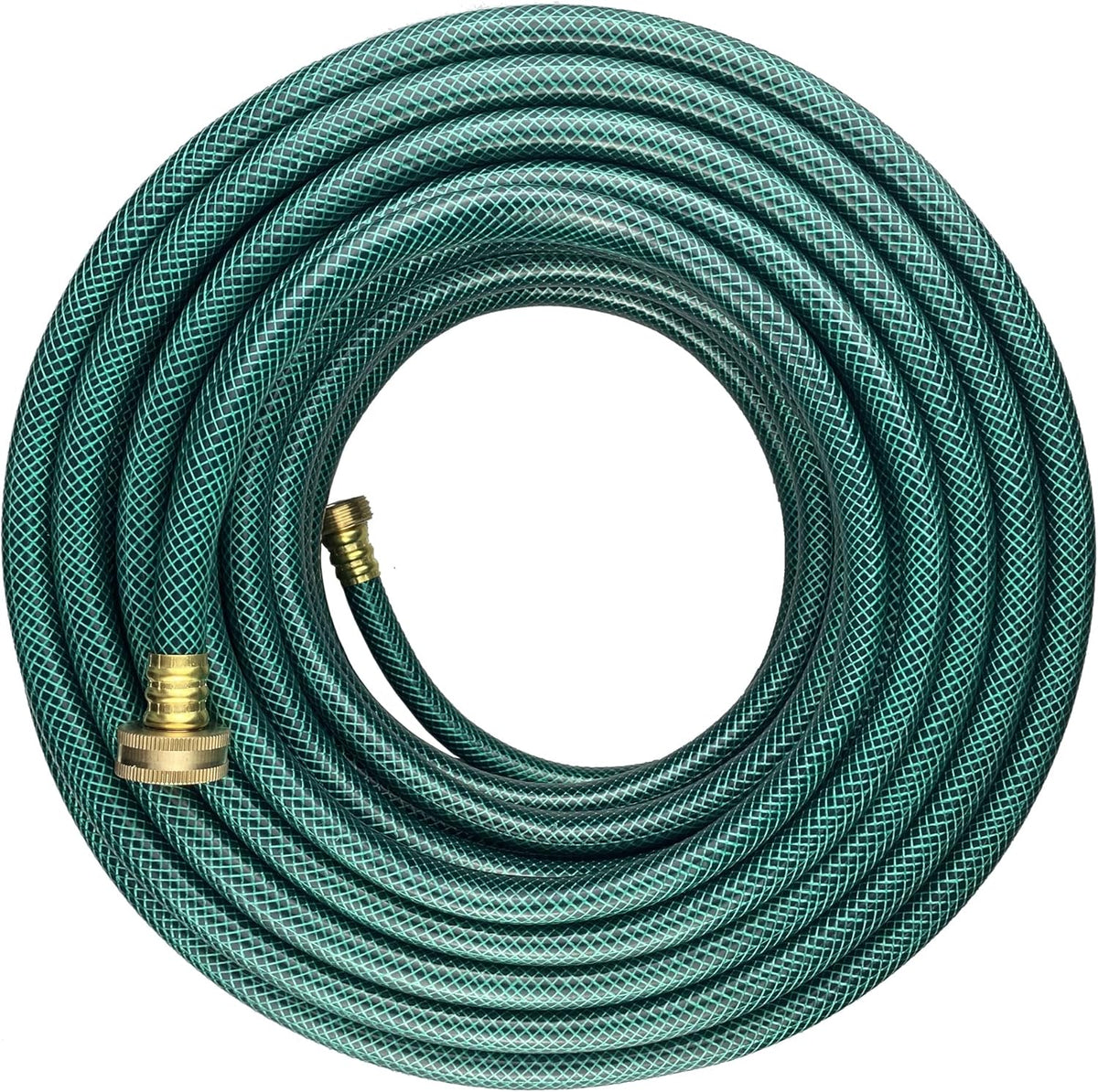 PVC Garden Hose 1/2 Inch Green Heavy Duty Water Hose with Solid Brass Fittings,No Leaking