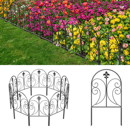 Decorative Garden Fence 10 Pack, Total 24in(H)x10ft(L) Animal Barrier Fence