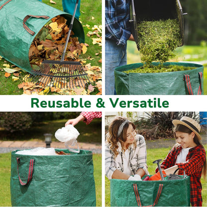 GreatBuddy 32 Gallon Reusable Yard Waste Bag, Heavy Duty, Upright Lawn Bags with 4 Reinforced