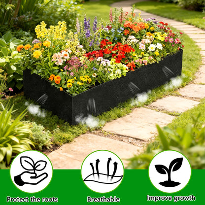 Mizelu 2 Sets 4 x 2 x 1 ft Raised Garden Bed Liner Bag, Breathable Grow Bed Fabric Liners with