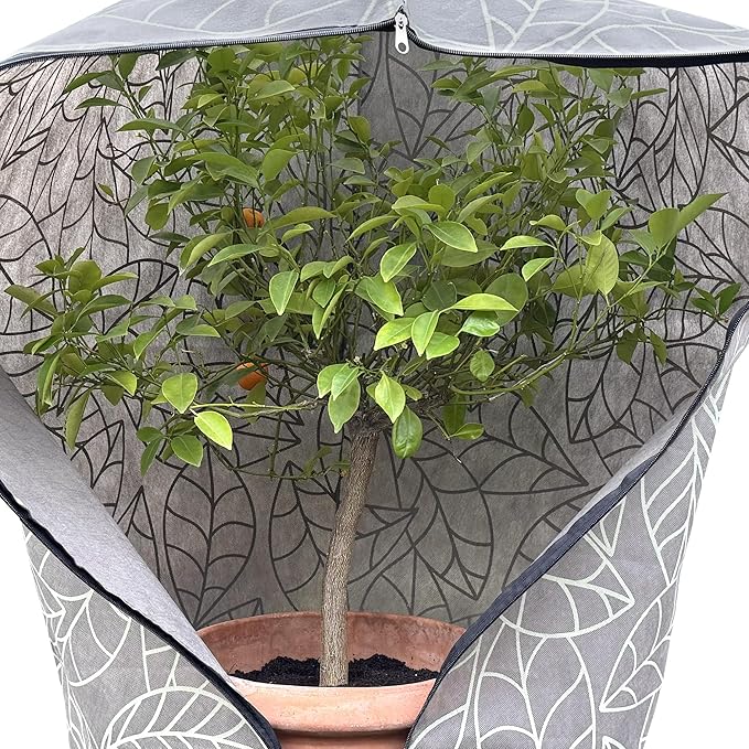 Plant Covers Freeze Protection 32"x47" in 4 Pack | Brown Winter Frost Blankets for Outdoor Plants |