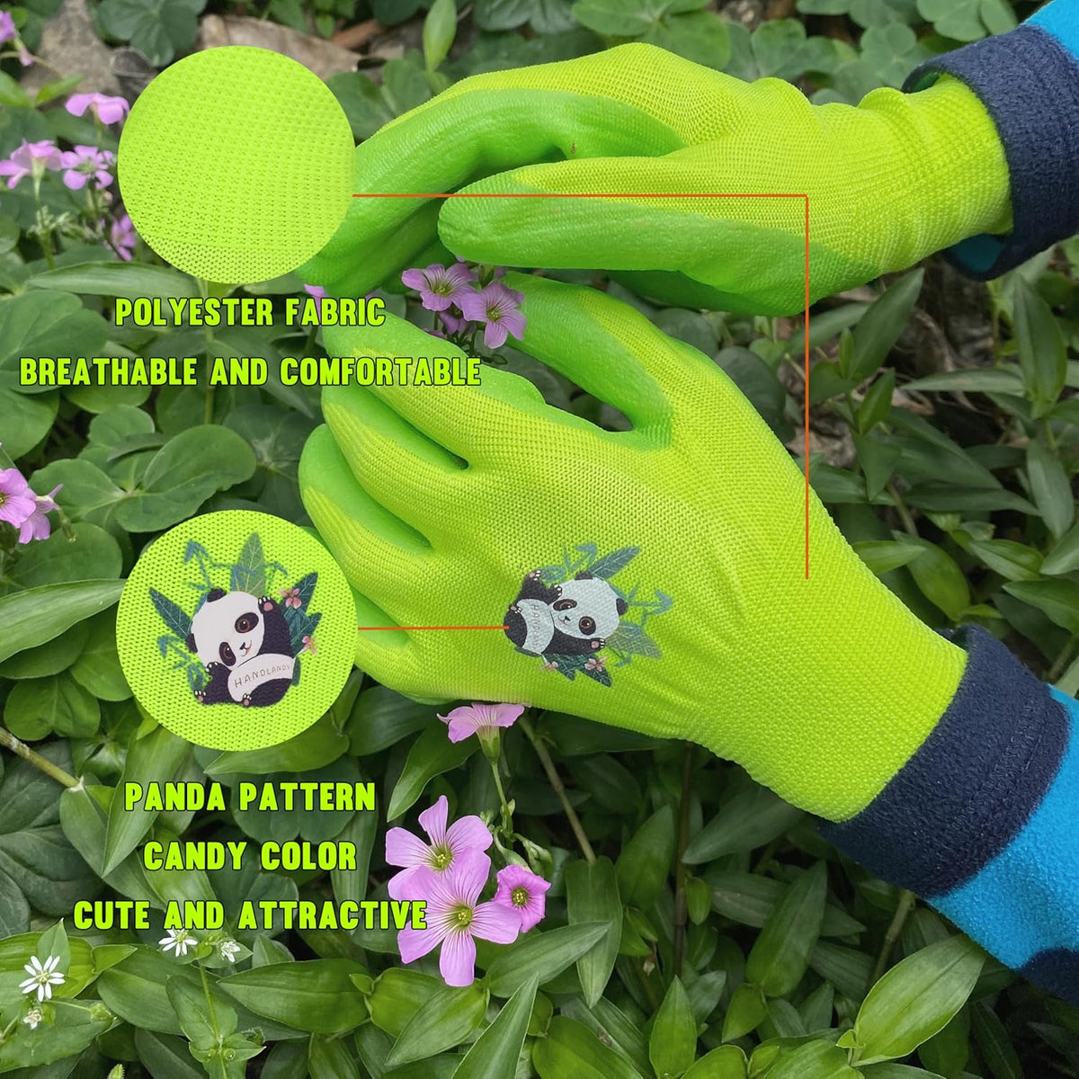 HANDLANDY 2 Pairs Kids Gardening Gloves, Toddler Children Garden Yard Work Outdoor Playing Gloves