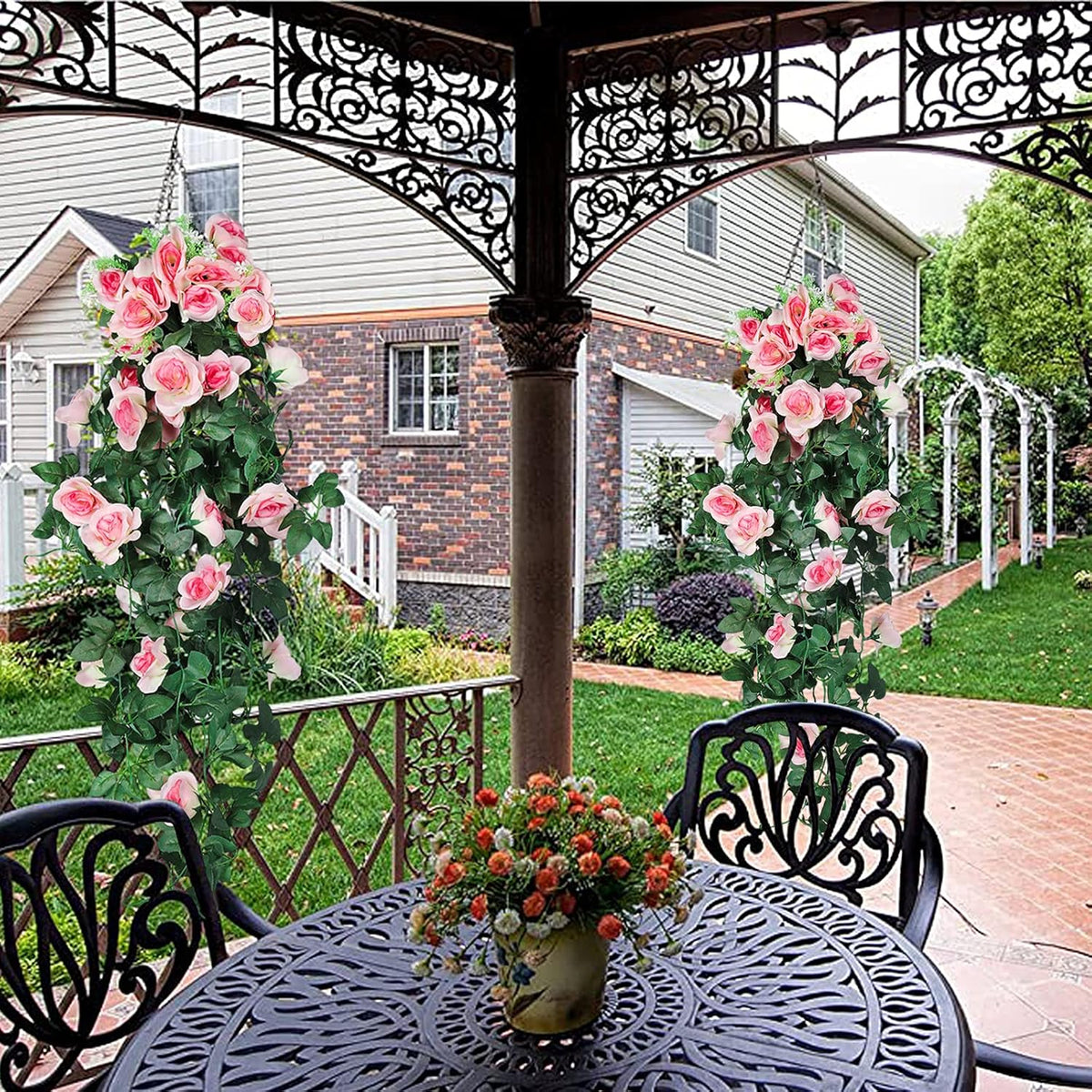 RECUTMS 2PCS Artificial Hanging Flower 3.3Ft Fake Garland for Home Room Garden Wedding Indoor