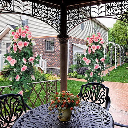 RECUTMS 2PCS Artificial Hanging Flower 3.3Ft Fake Garland for Home Room Garden Wedding Indoor