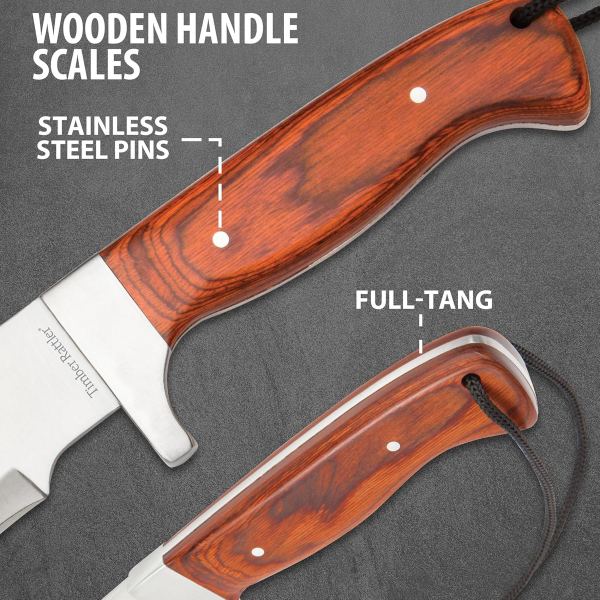 Timber Rattler Jungle Beast Machete | 18 3/4" Stainless Steel Blade | Secure Wooden Handle |