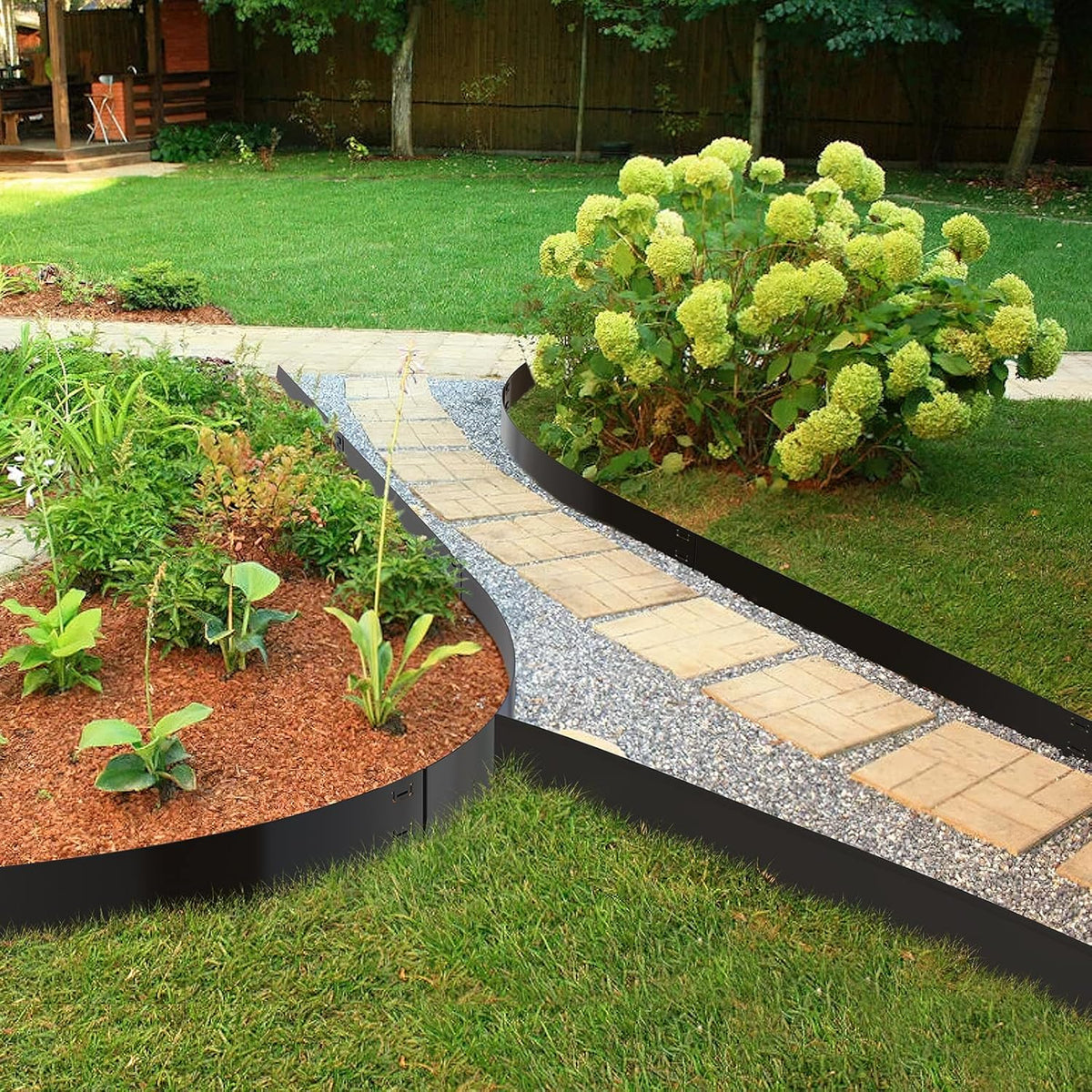 6-Pack Metal Landscape Edging,12 inch Depth 20 ft Total Length,Black Powder Coated Metal Edging for