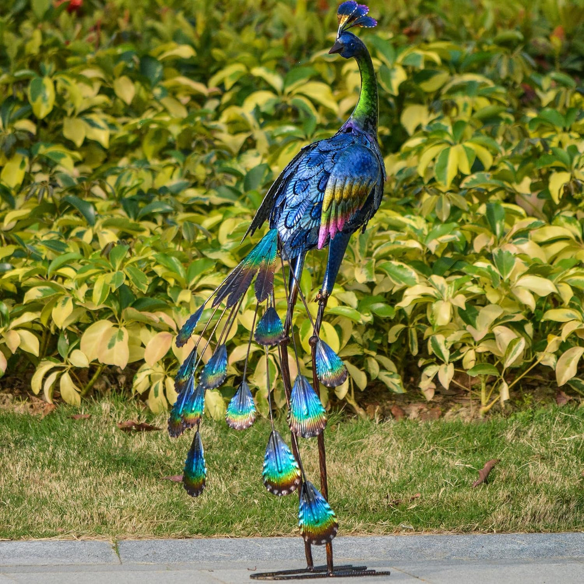 TERESA'S COLLECTIONS Outdoor Decor Peacock Yard Art Garden Sculptures & Statues for Porch