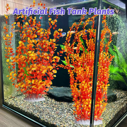 Hamiledyi Aquarium Plastic Plants Aquarium Decor Artificial Fish Tank Plants,Tall Fish Tank
