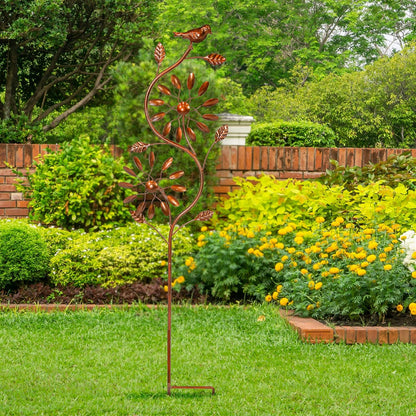 Sunnydaze Twirling Twigs Large Wind Spinners Outdoor for Garden - Spinner Yard Art with 2-Point