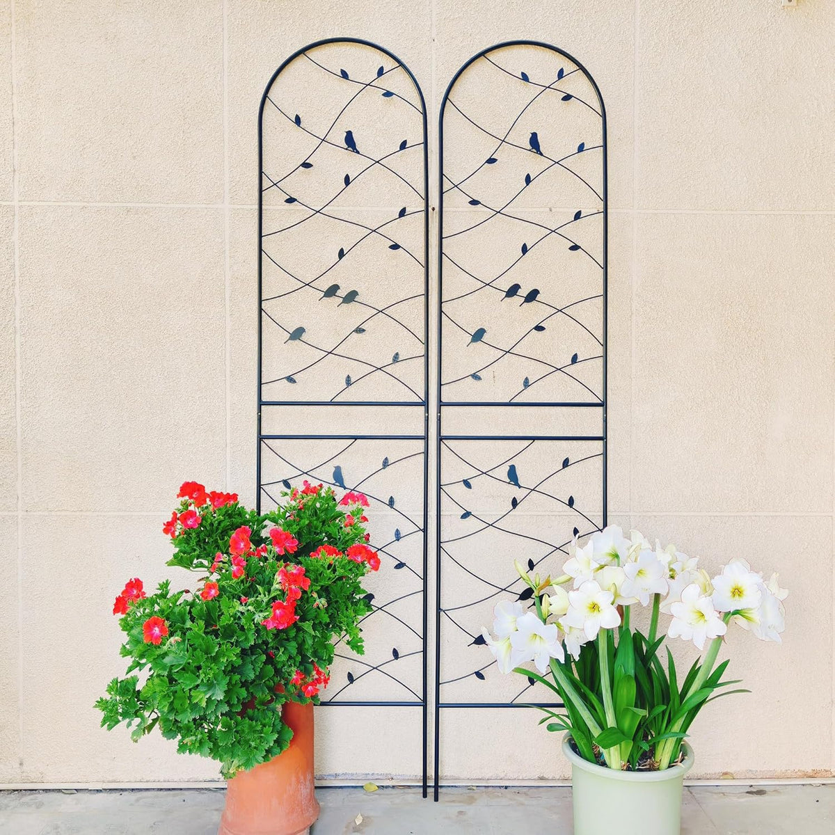 Metal Garden Trellis Rustproof Trellis for Climbing Plants Outdoor Flower Support Bird Deco