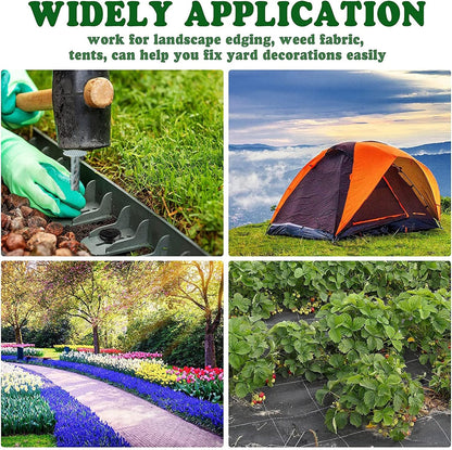 12 Inch Ground Stakes, Spiral Metal Landscapes Edging Spikes, 0.75 Inch Extra Large Top, for Paver