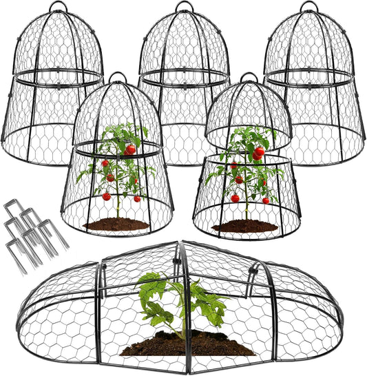 Decoroca 6 PCS Garden Cloches for Plants - Chicken Wire Plant Protectors from Animals, Outdoor