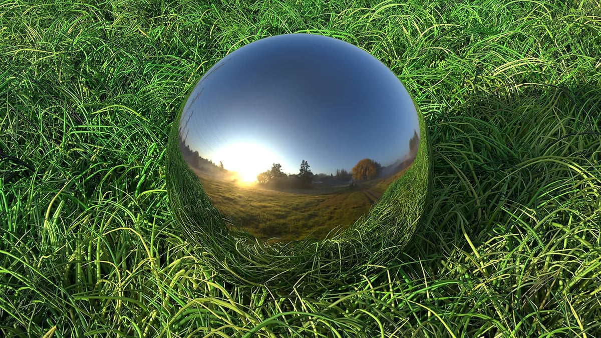 Lulu Decor, Size 16 Silver Stainless Steel Gazing Mirror Ball, Smooth Reflective Shiny Garden