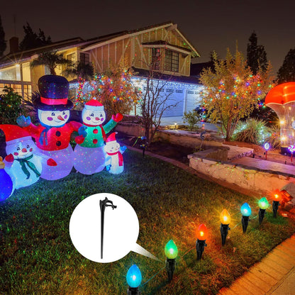 Jetec 60 Pieces Christmas Light Stakes Universal Yard Lawn Holiday 7.5 Inches Light Ground Stakes