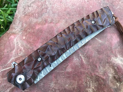 TACTICAL GEARZ Damascus Pocket Knife - EDC Folding Knife with Rosewood Handle - 67 Layer Damascus