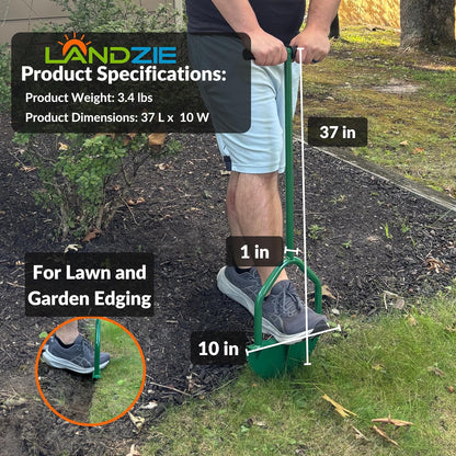 Landzie Root Cutter Edger Lawn Tool, 37 Inch Manual Lawn Edger Tool, Grass Edger, Sidewalk Edger