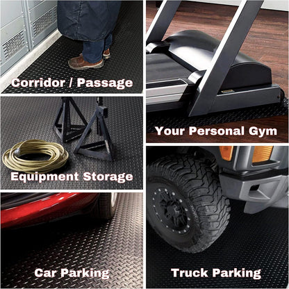 SEAL 4 x 10 Ft Premium Garage Floor Mat, Solid 2.8mm Thickened Black Commercial Grade Heavy Duty