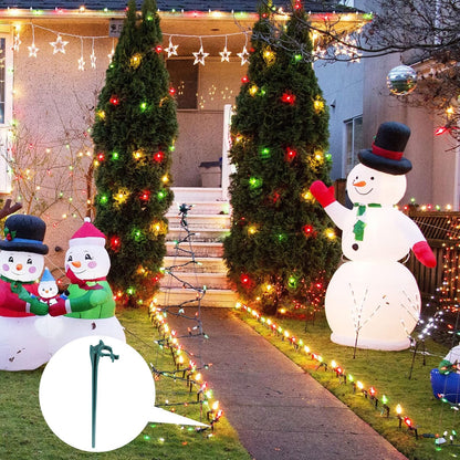 Jetec 60 Pieces Christmas Light Stakes Universal Yard Lawn Holiday 7.5 Inches Light Ground Stakes