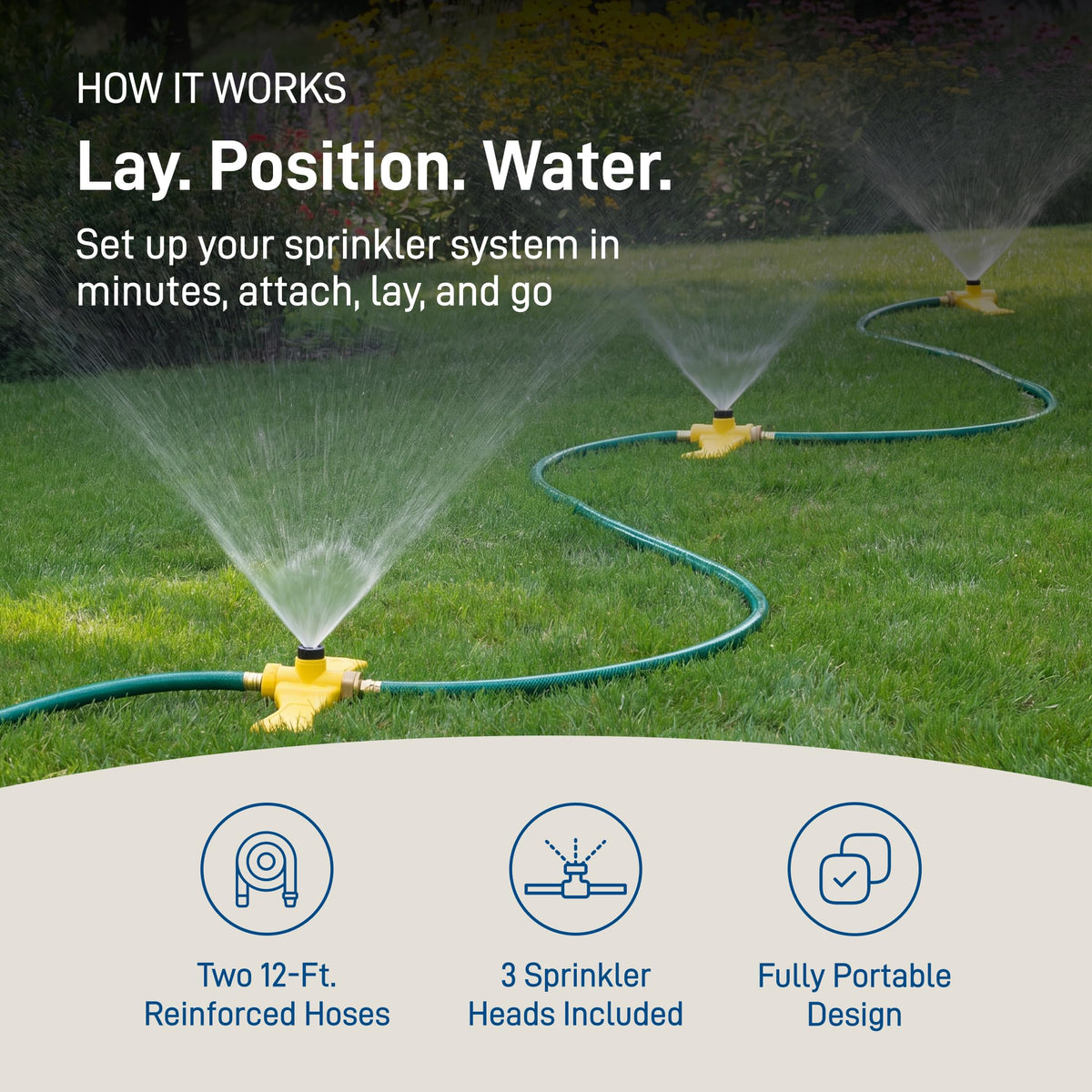 Orbit Port-A-Rain Above-Ground Sprinkler System, Green - 58092