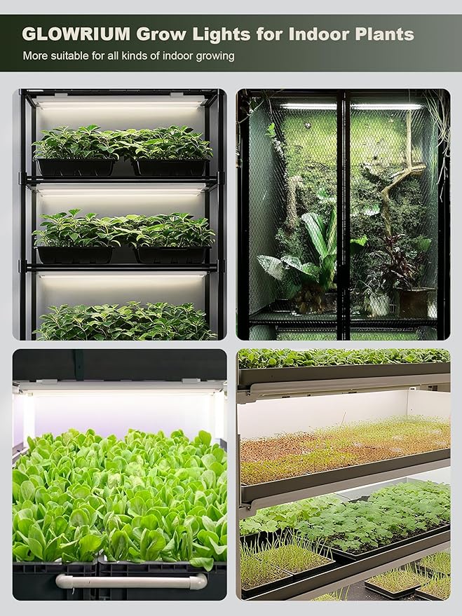 GLOWRIUM Smart Grow Lights for Indoor Plants with APP, 15" Full Spectrum Grow Light Strips, G6