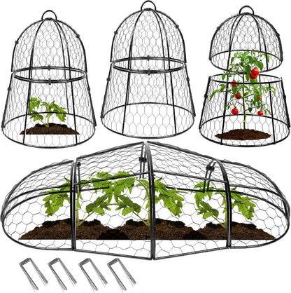 Decoroca 4 PCS Garden Cloches for Plants - Chicken Wire Plant Protectors from Animals, Outdoor