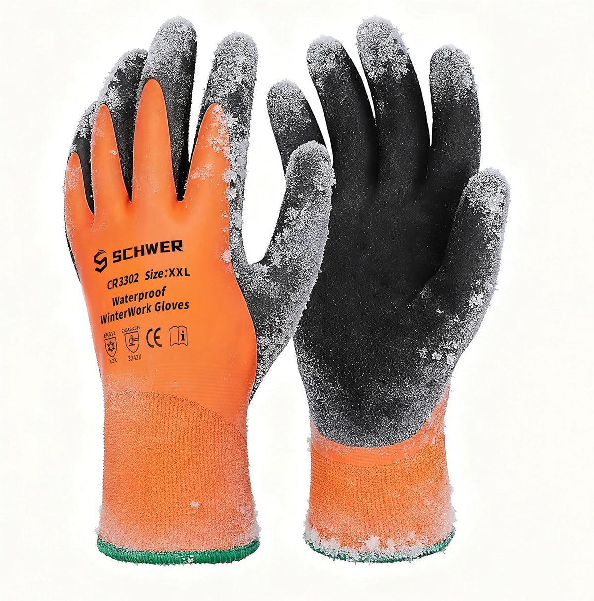 Schwer Waterproof Winter Work Gloves, ANSI A2 Cut Resistant Freezer Gloves for Outdoor Cold Weather